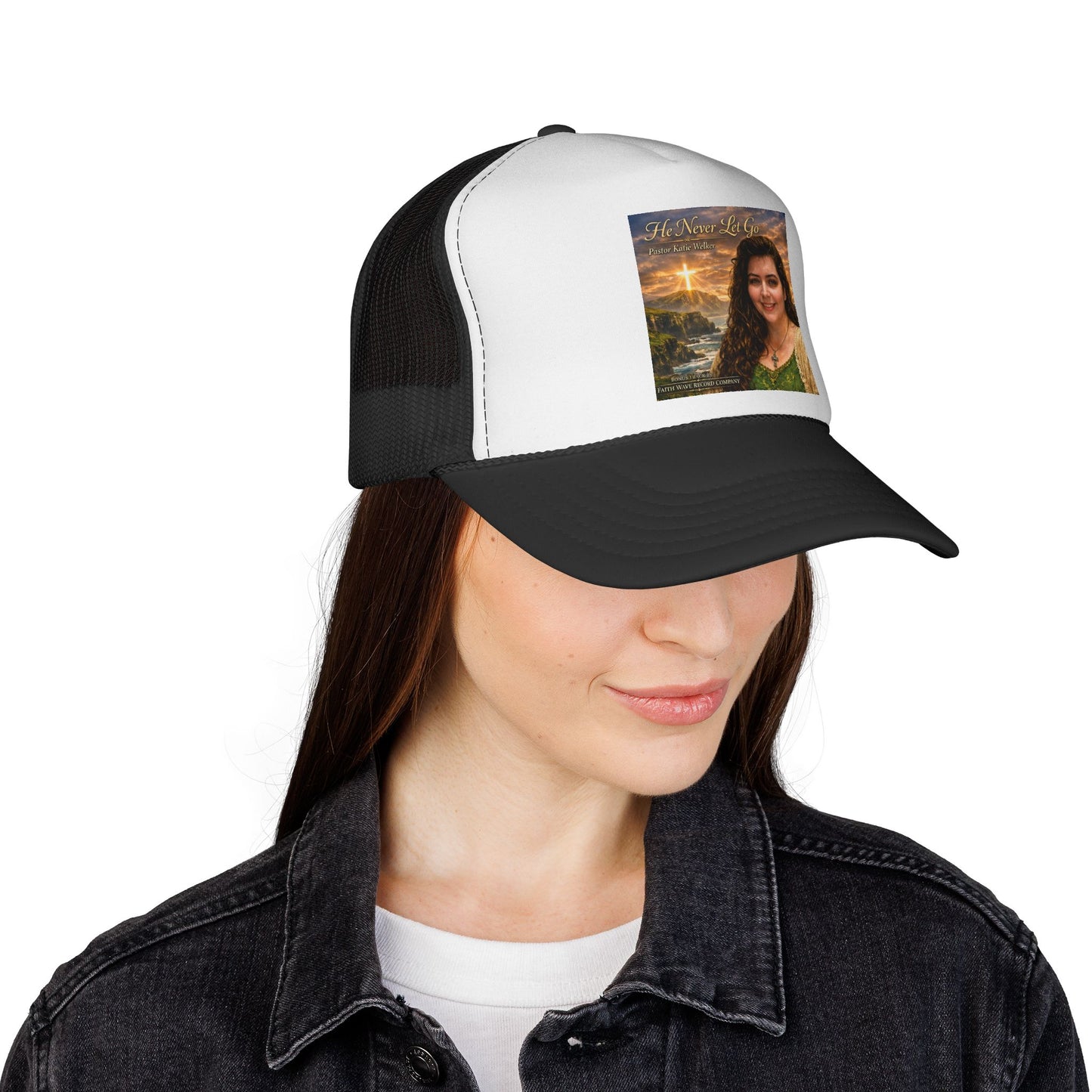 Trucker Cap — 'She Never Let Go' Portrait Christian Faith Hat
