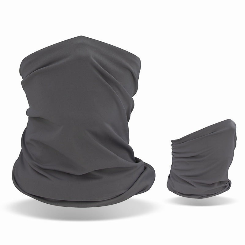 Creative Vault Marketplace cement gray cooling UV-resistant neck gaiter made from breathable spandex lycra fabric