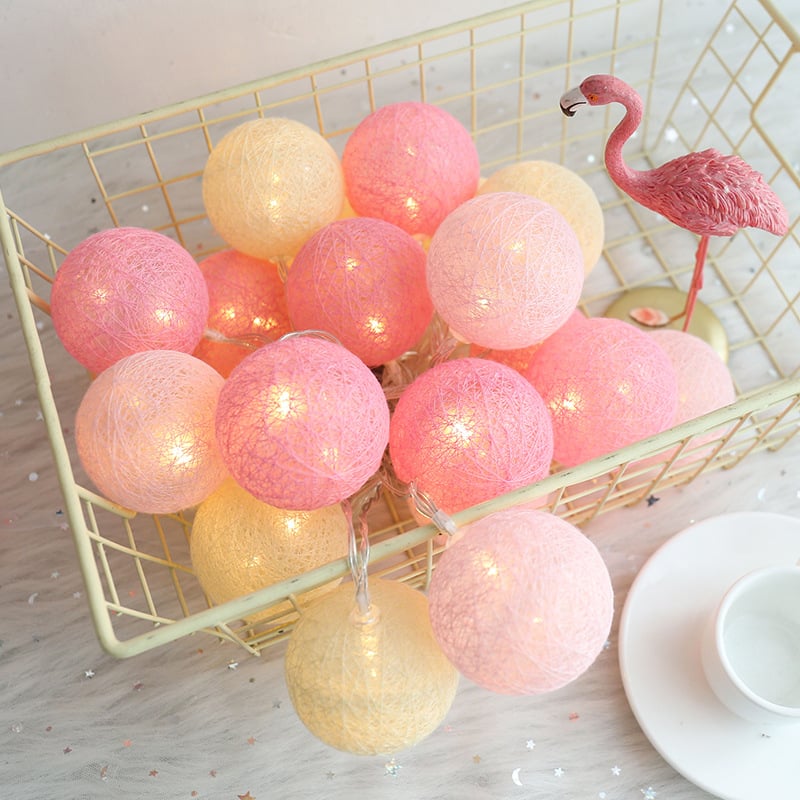 Cotton Glow LED Lantern String