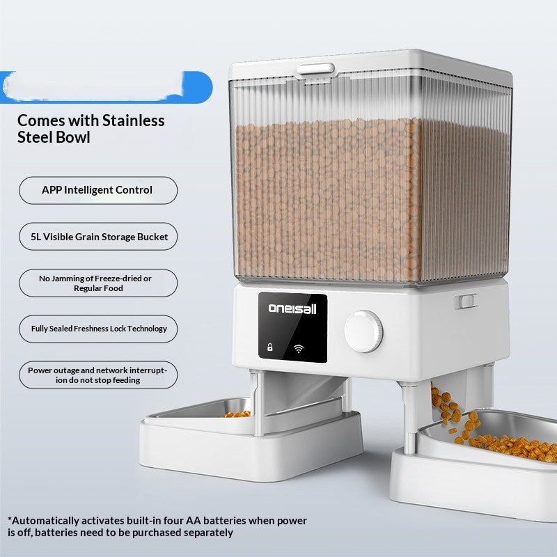 Automatic Cat Feeder with Dual Bowls, Timer & Portion Control by Pet Zen