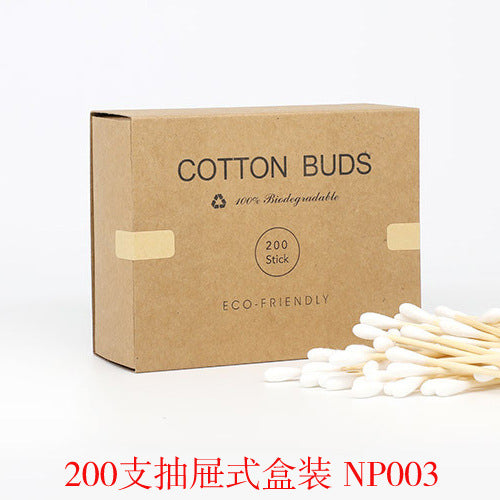 Eco-Friendly Bamboo Cotton Swabs 200-Pack