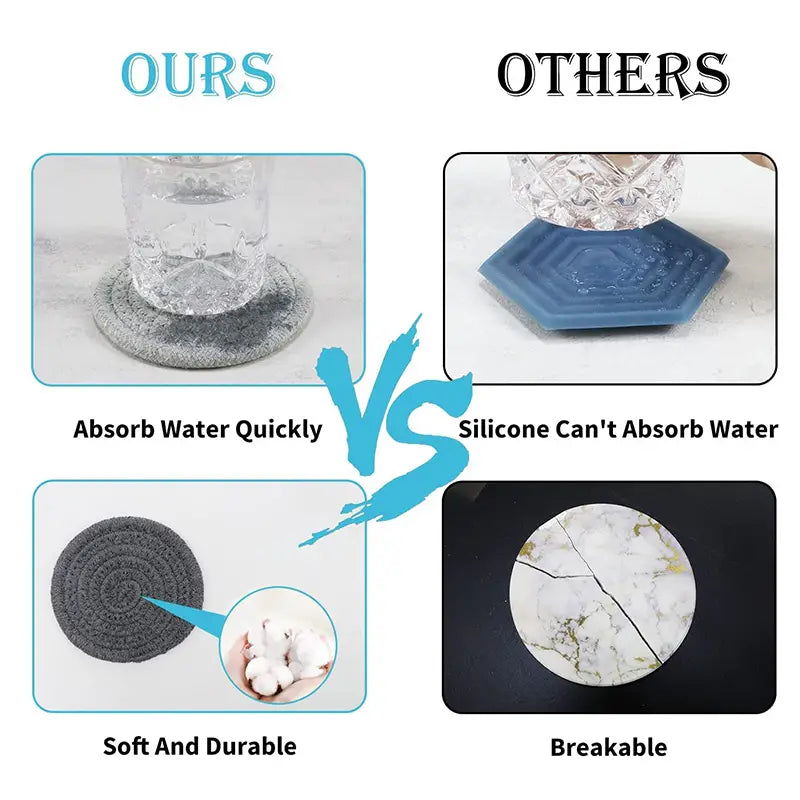 Artisan Woven Cotton Coasters - Ultra Absorbent