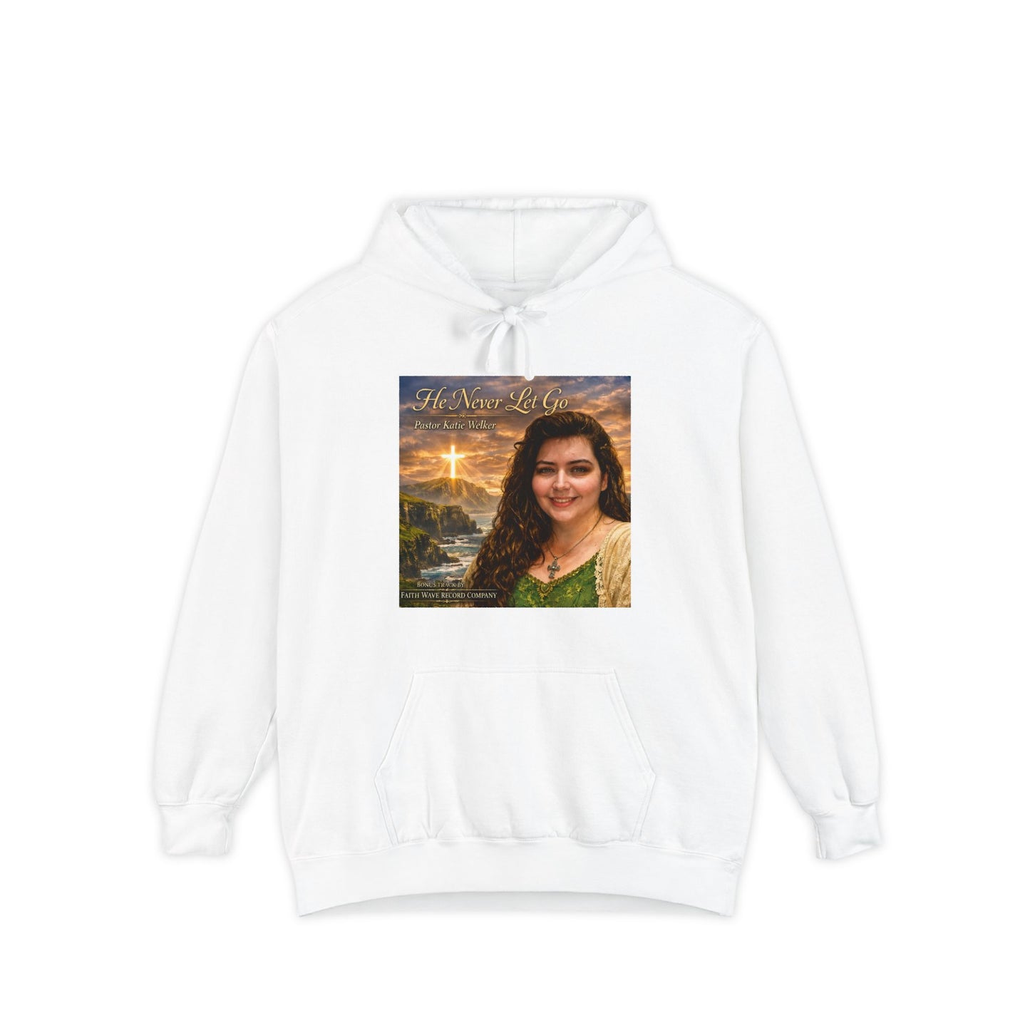 Christian Portrait Hoodie - 'He Lives For Me' Inspirational Faith Sweatshirt