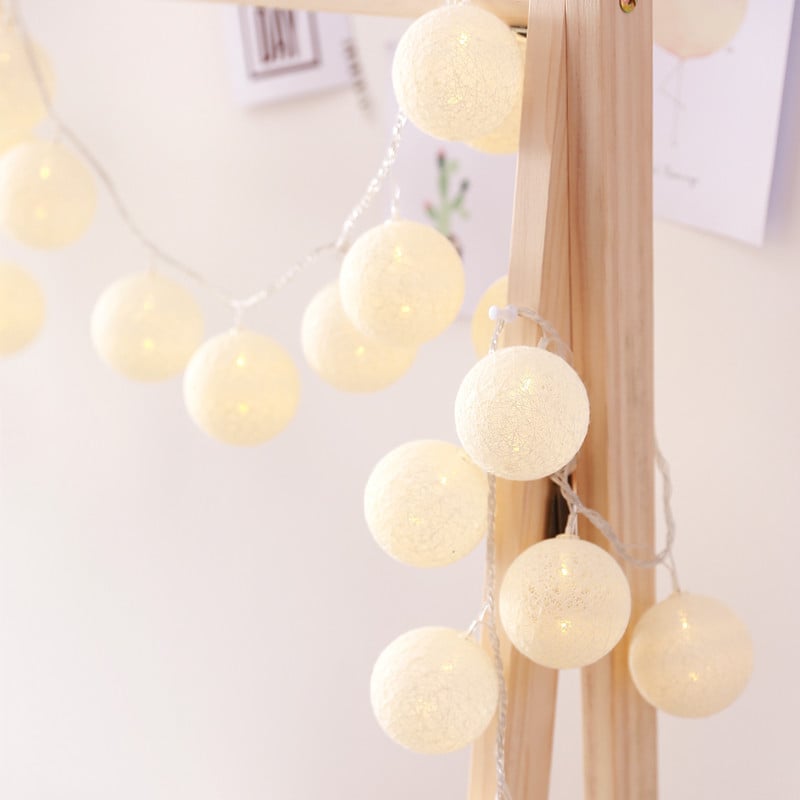 Cotton Glow LED Lantern String