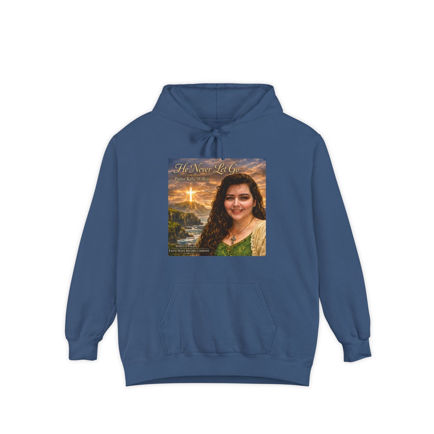 Christian Portrait Hoodie - 'He Lives For Me' Inspirational Faith Sweatshirt