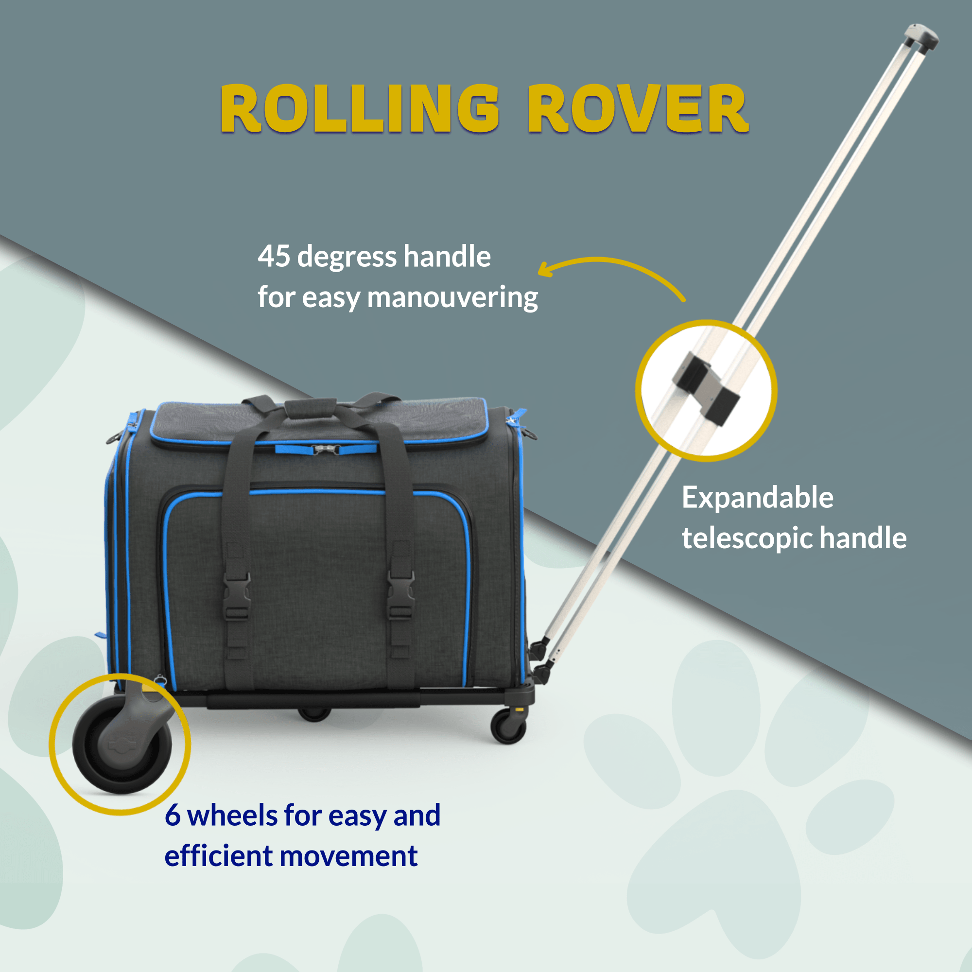 Rolling Rover Airline Compliant Expandable Wheeled Pet Carrier by Katziela