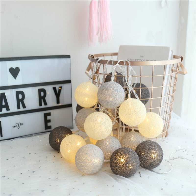 Cotton Glow LED Lantern String