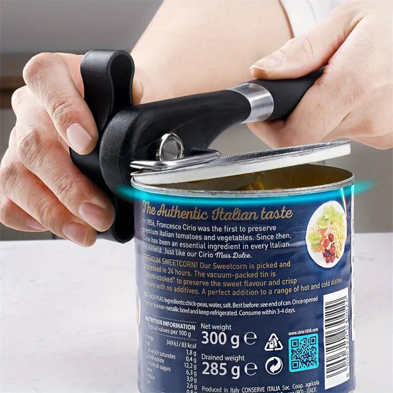 Sleek Stainless Single-Handle Can Opener