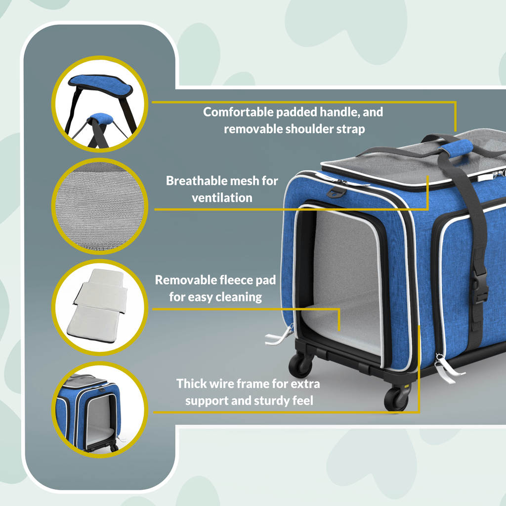 Rolling Rover Airline Compliant Expandable Wheeled Pet Carrier by Katziela