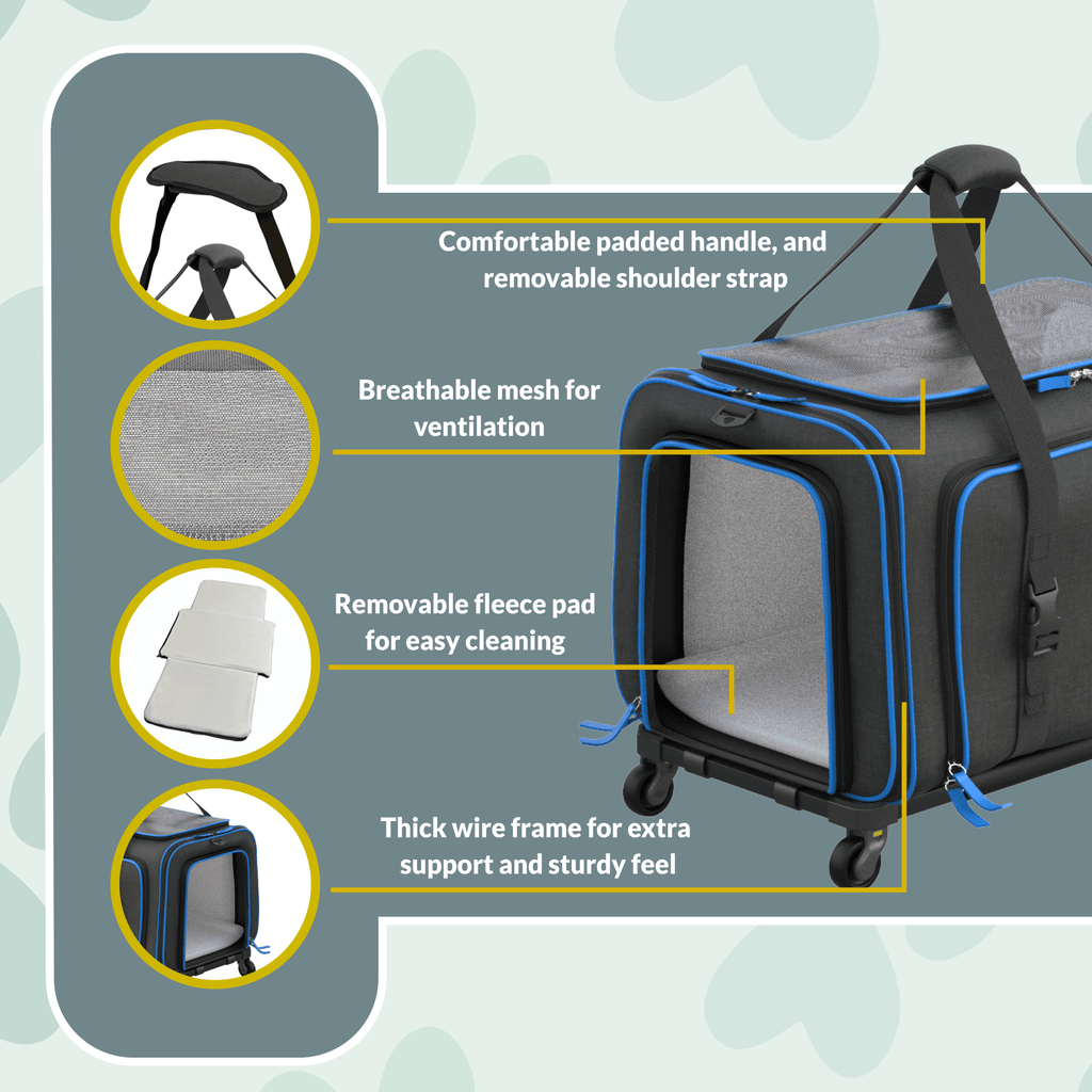 Rolling Rover Airline Compliant Expandable Wheeled Pet Carrier by Katziela