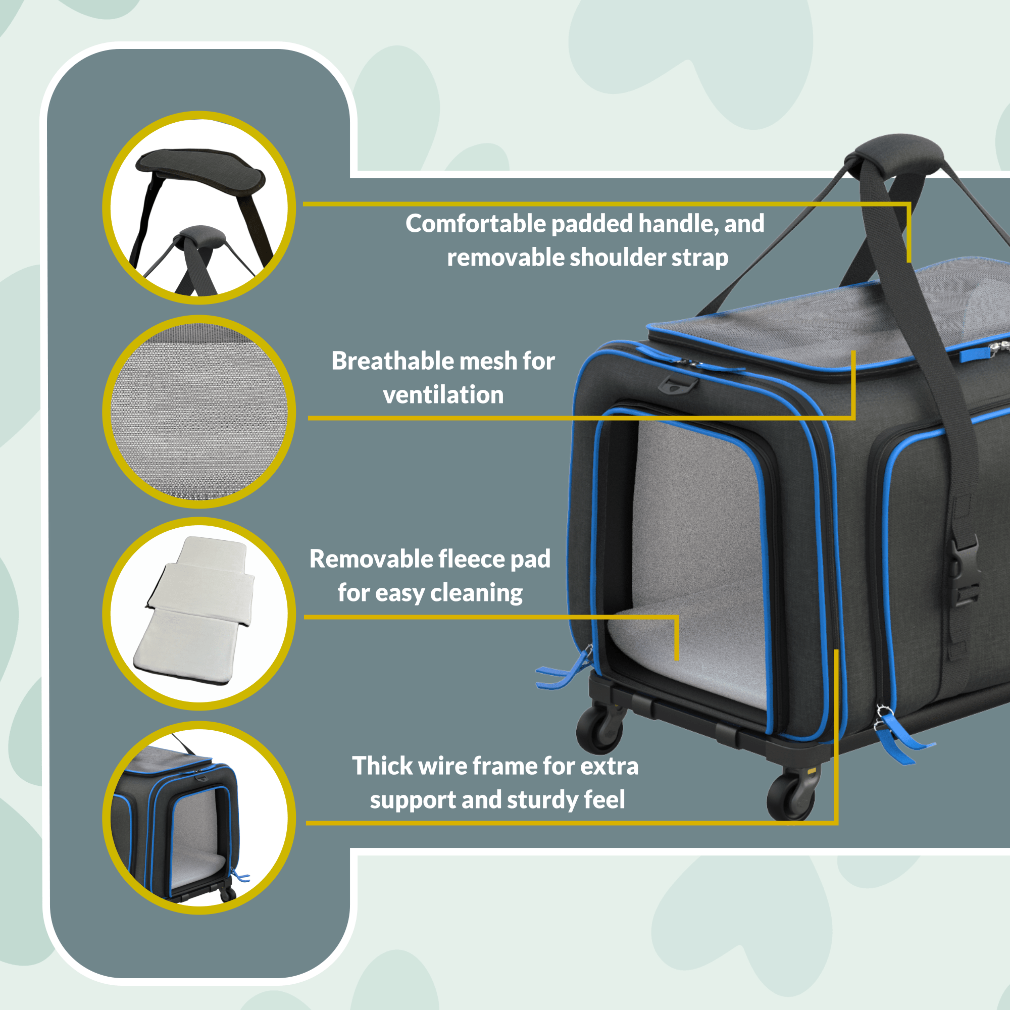 Rolling Rover Airline Compliant Expandable Wheeled Pet Carrier by Katziela