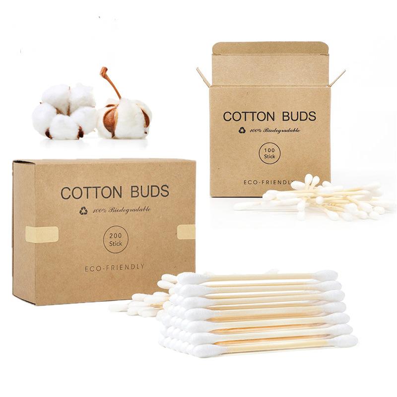 Eco-Friendly Bamboo Cotton Swabs 200-Pack