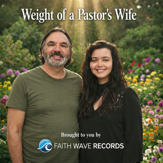 Digital EP cover for Weight of a Pastor's Wife featuring a couple smiling in a colorful, sunlit flower garden.