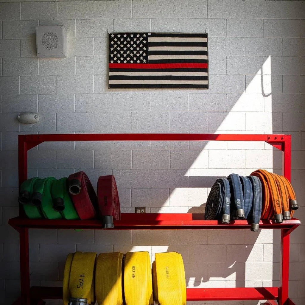 American Flag - Fire Hose - Thin Red Line by Recycled Firefighter