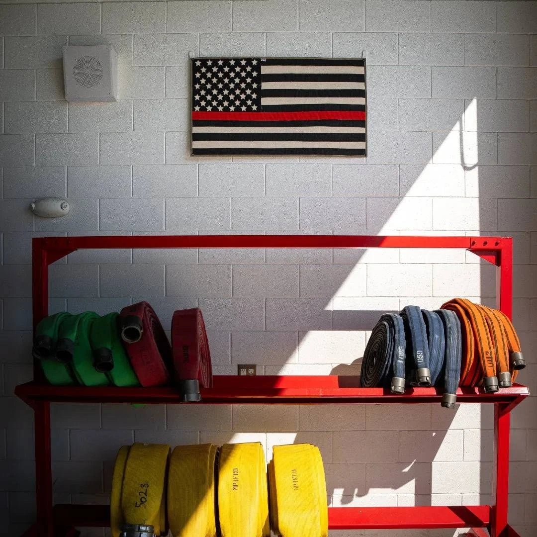 American Flag - Fire Hose - Thin Red Line by Recycled Firefighter