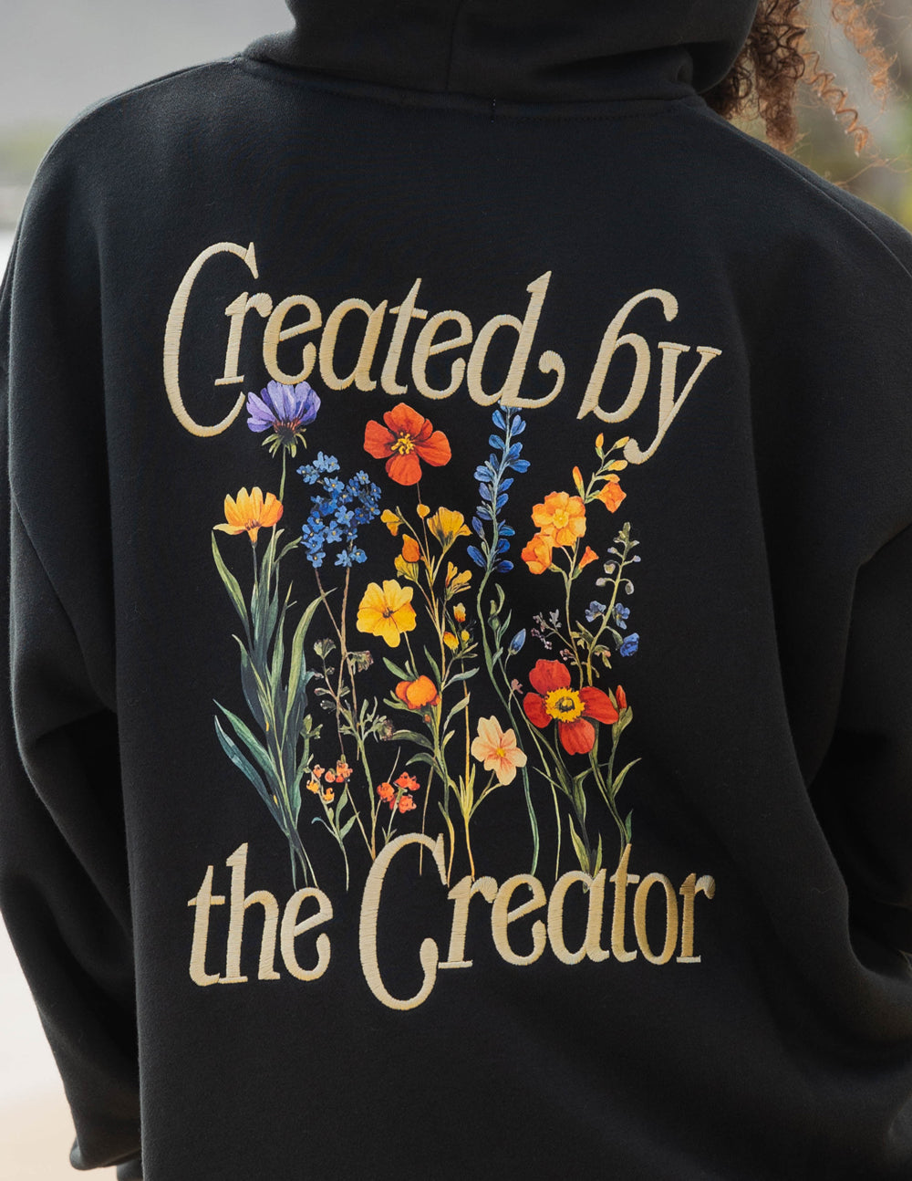 Unisex Hoodie With Colossians 1 16 Bible Verse Created By The Creator Black by Elevated Faith