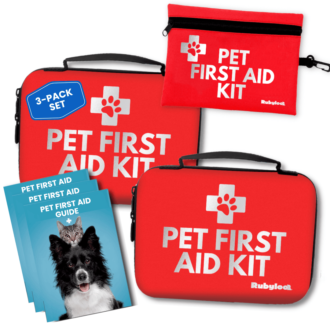 Pet First Aid Kit for Dogs & Cats with Vet-Approved Essentials by Rubyloo