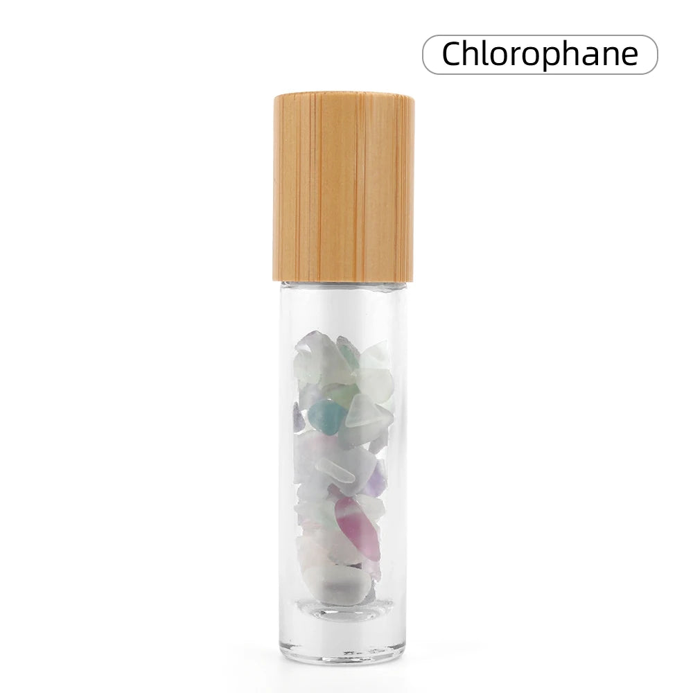 Crystal Gemstone Essential Oil Roller Bottle – Natural Healing Stone Roll-On (10ml)