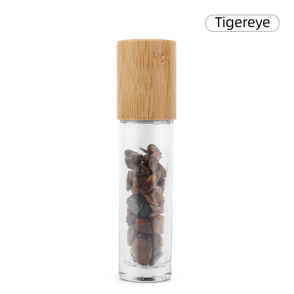 Crystal Gemstone Essential Oil Roller Bottle – Natural Healing Stone Roll-On (10ml)