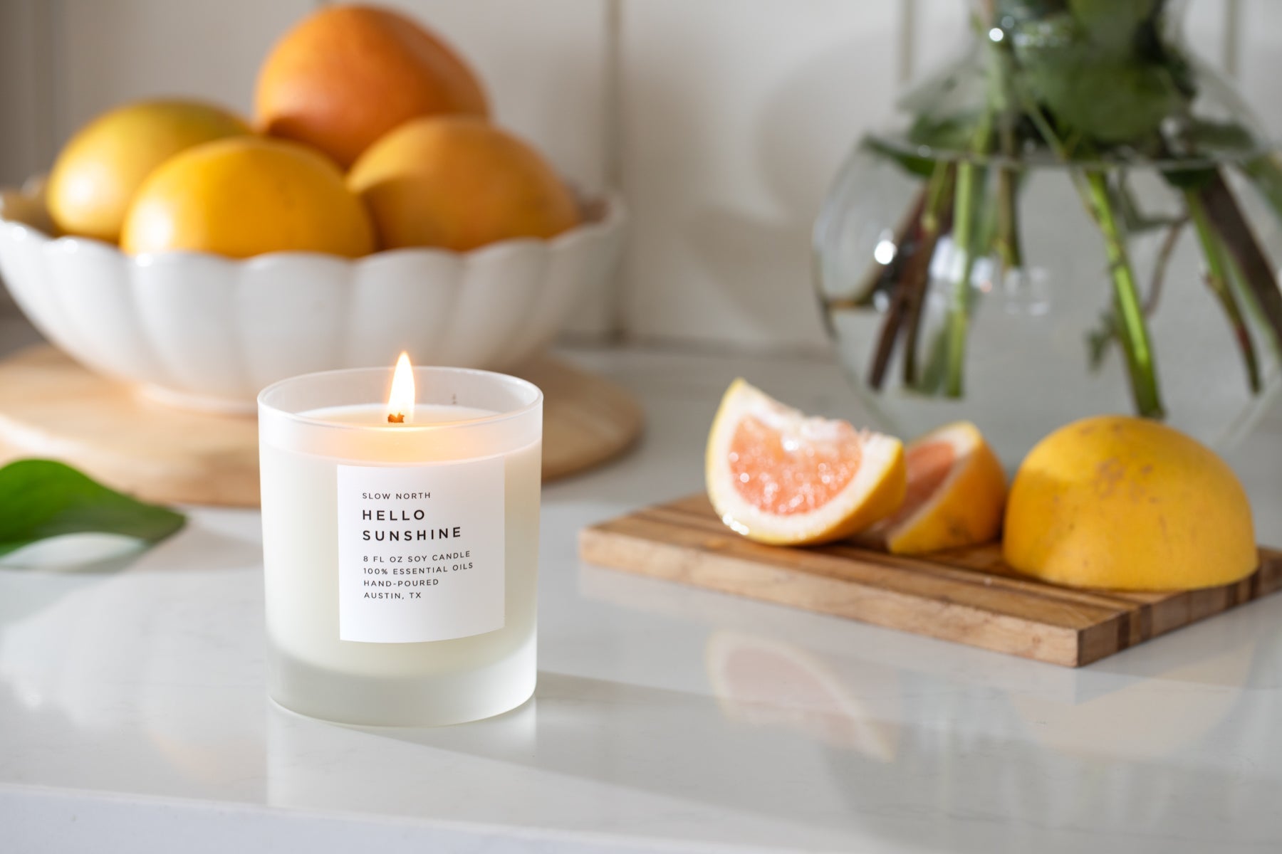 Hello Sunshine - Signature Candle (Grapefruit + Geranium + Lime) by Slow North