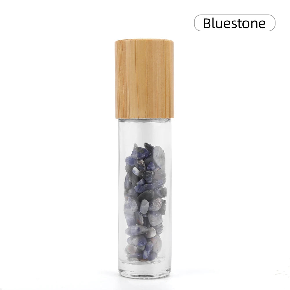 Crystal Gemstone Essential Oil Roller Bottle – Natural Healing Stone Roll-On (10ml)