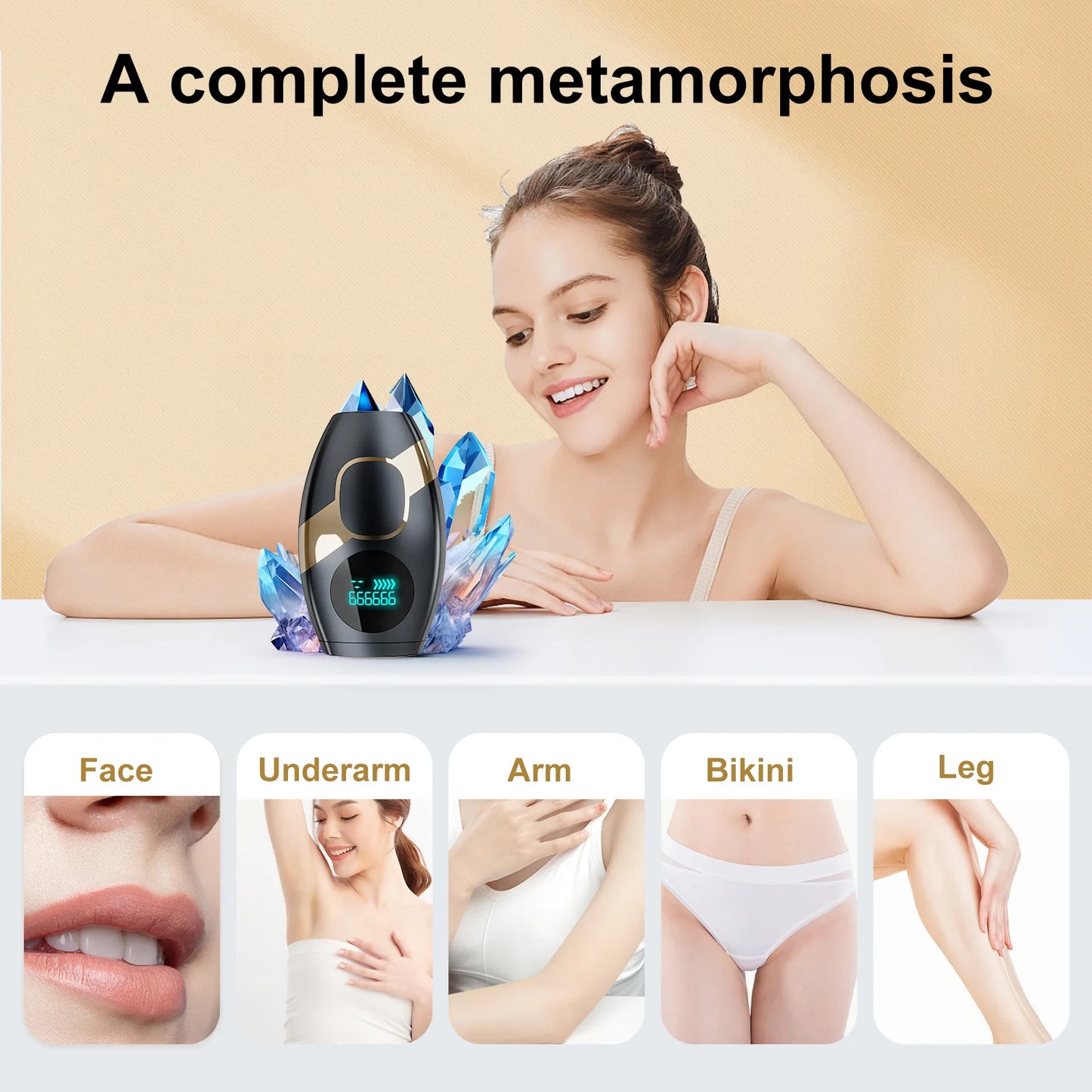 IPL Hair Removal Device – Pulsed Light Hair Remover for Face & Body