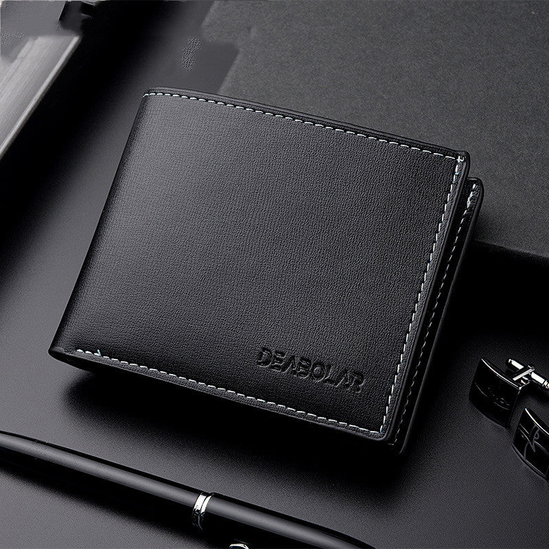 Men's Slim Bifold Wallet | Stylish PU Leather Design in Black & Brown by Creative Vault Marketplace