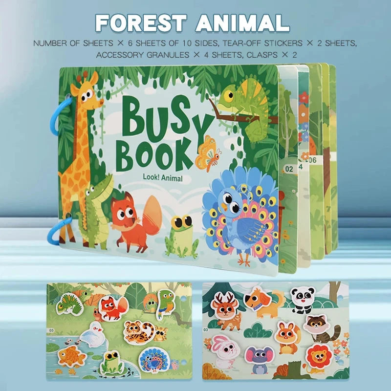 Children's Reusable Activity Books, Early Learning Educational Tools for School and Home, Fun Interactive Toys with Animal, Transportation, and Farm Themes, Matching Games, Suitable for Ages Three and up by Creative Vault Marketplace