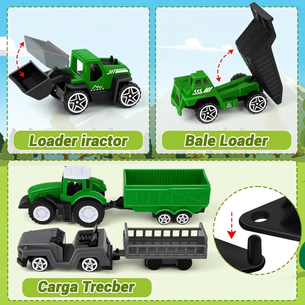 Children's Farm Scene Toy Set, Includes House, Windmill, 6 Farm Vehicles, 12 Poultry Animals, and Farm Map, Suitable for Boys and Girls Aged 3-6, Birthday Gift, Christmas Gift, New Year Gift by Creative Vault Marketplace