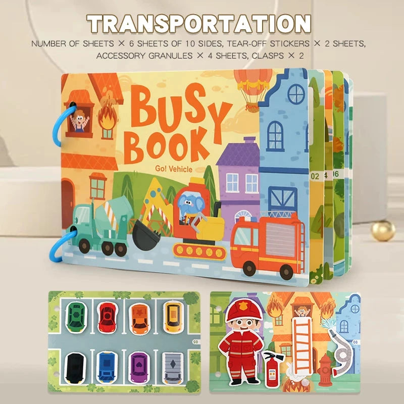 Children's Reusable Activity Books, Early Learning Educational Tools for School and Home, Fun Interactive Toys with Animal, Transportation, and Farm Themes, Matching Games, Suitable for Ages Three and up by Creative Vault Marketplace