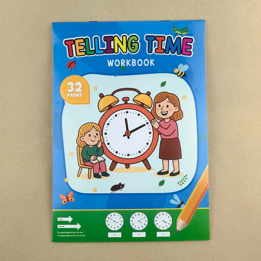 Children's Time Concept Practice Workbook, Suitable for Home School and Kindergarten Activities, Includes Reading and Math Practice Sheets, Perfect for Classroom Teaching and Back-To-School Supplies. Christmas Gifts. by Creative Vault Marketplace