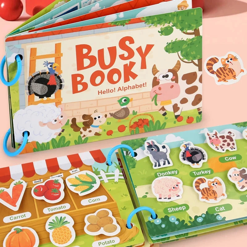 Children's Reusable Activity Books, Early Learning Educational Tools for School and Home, Fun Interactive Toys with Animal, Transportation, and Farm Themes, Matching Games, Suitable for Ages Three and up by Creative Vault Marketplace