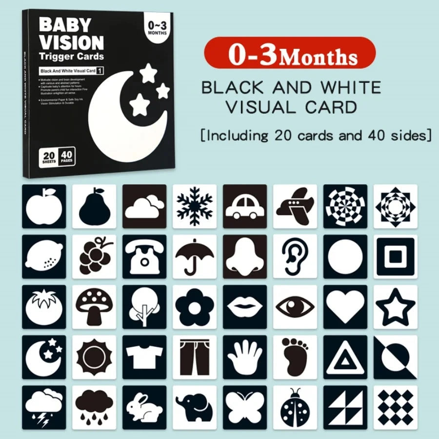 Black and red visual early education card for newborns, visual stimulation of color cognition, flashing new children's early edu by Creative Vault Marketplace