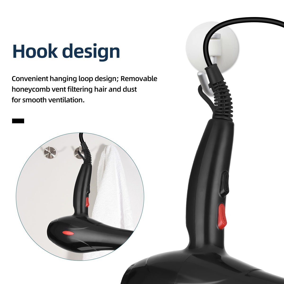 High Power Hair Dryer | 5-Speed Hot & Cold with Styling Attachments by Creative Vault Marketplace
