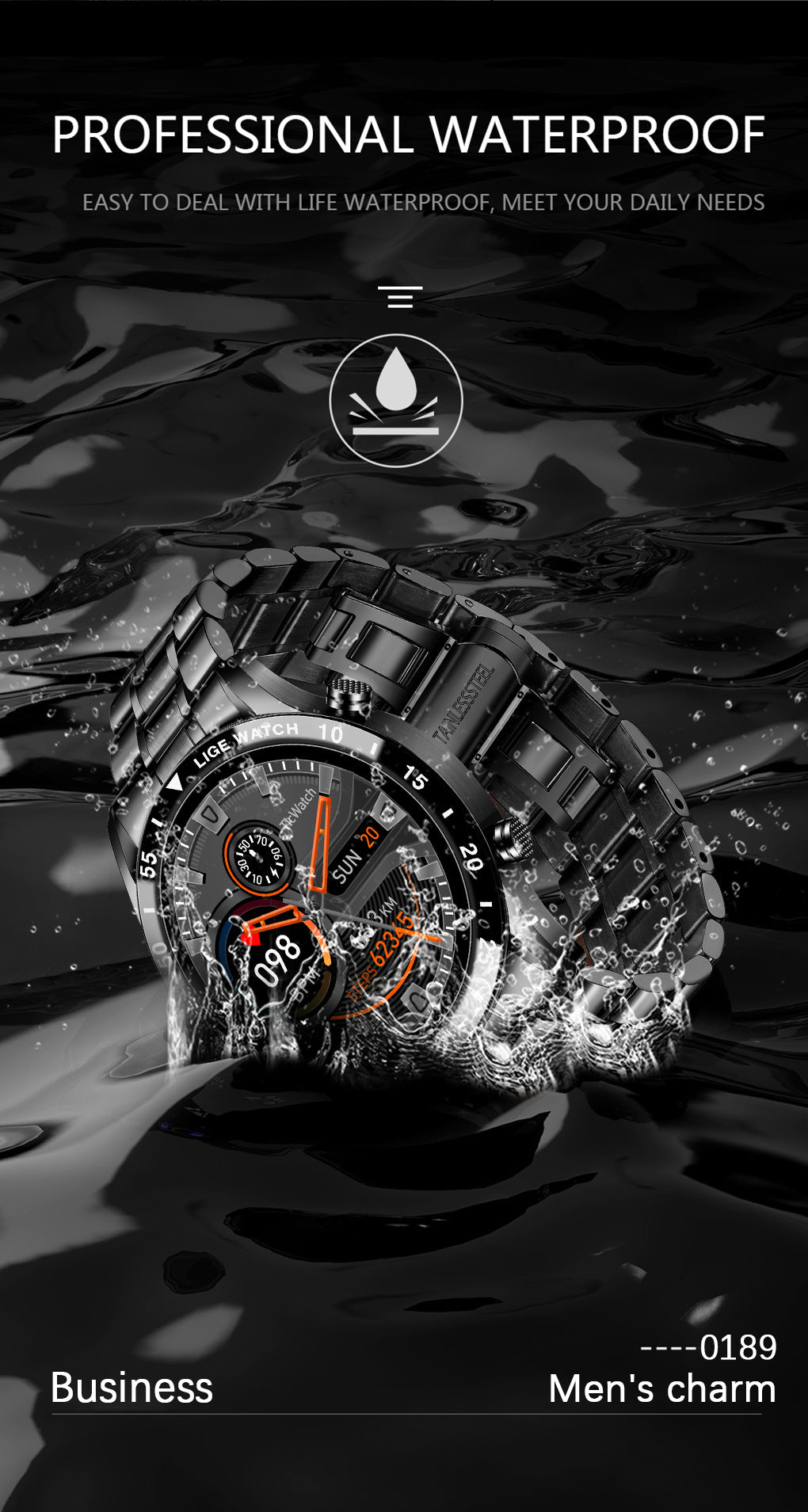 LIGE Smart Watch with Health Monitoring & Smart Notifications by Creative Vault Marketplace