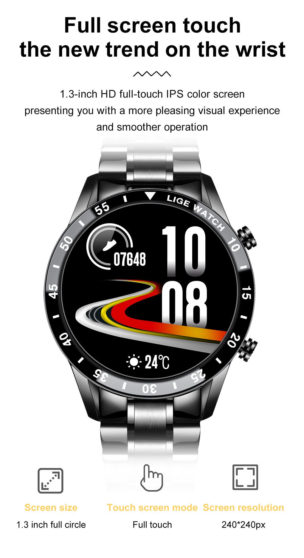 LIGE Smart Watch with Health Monitoring & Smart Notifications by Creative Vault Marketplace