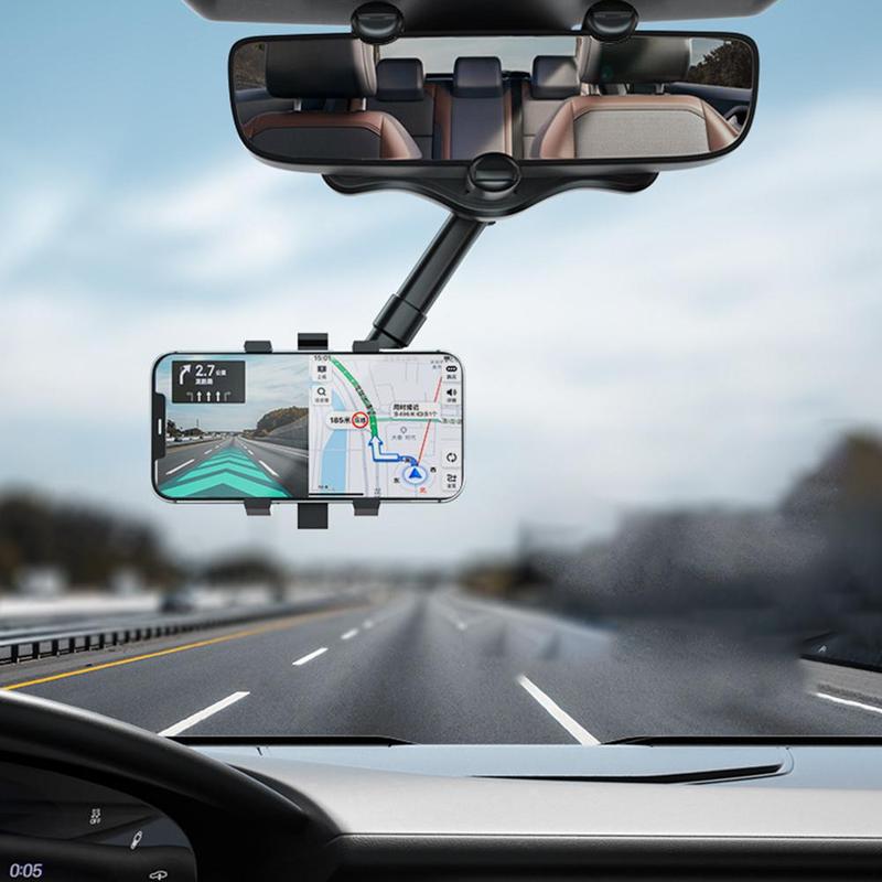 Rearview Mirror Phone Holder For Car Rotatable And Retractable Car Phone Holder Multifunctional 360 Rear View Mirror Phone Holder Suitable For All Mobile Phones And All Car by Creative Vault Marketplace