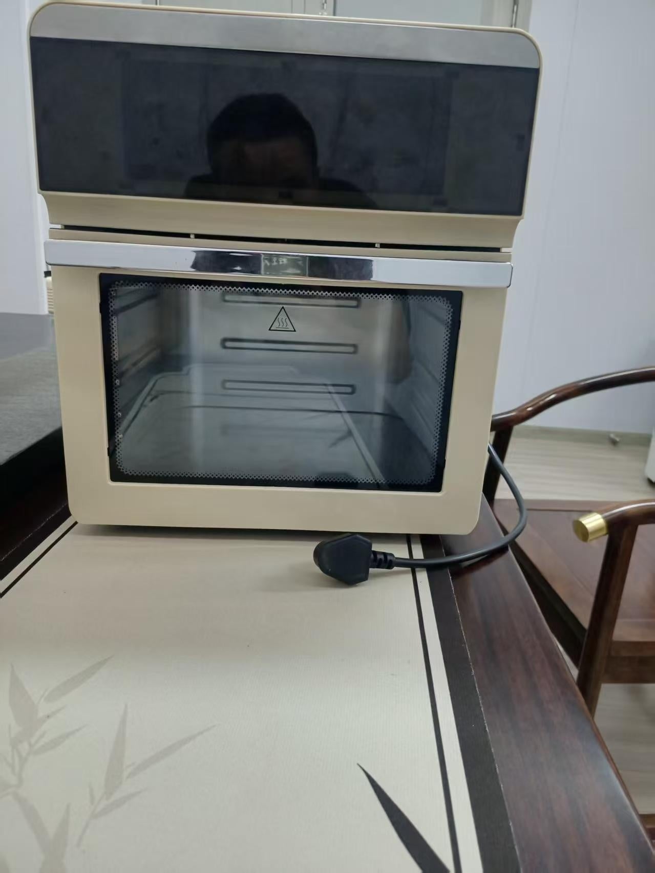 2-in-1 Countertop Air Fryer Toaster Oven | Dual Compartment | Black & Off White by Creative Vault Marketplace