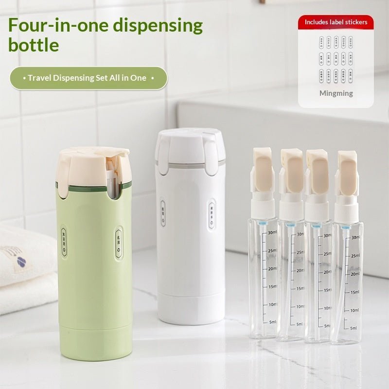 4-in-1 Leak-Proof Travel Dispenser Set | Refillable Toiletry Bottles by Creative Vault Marketplace