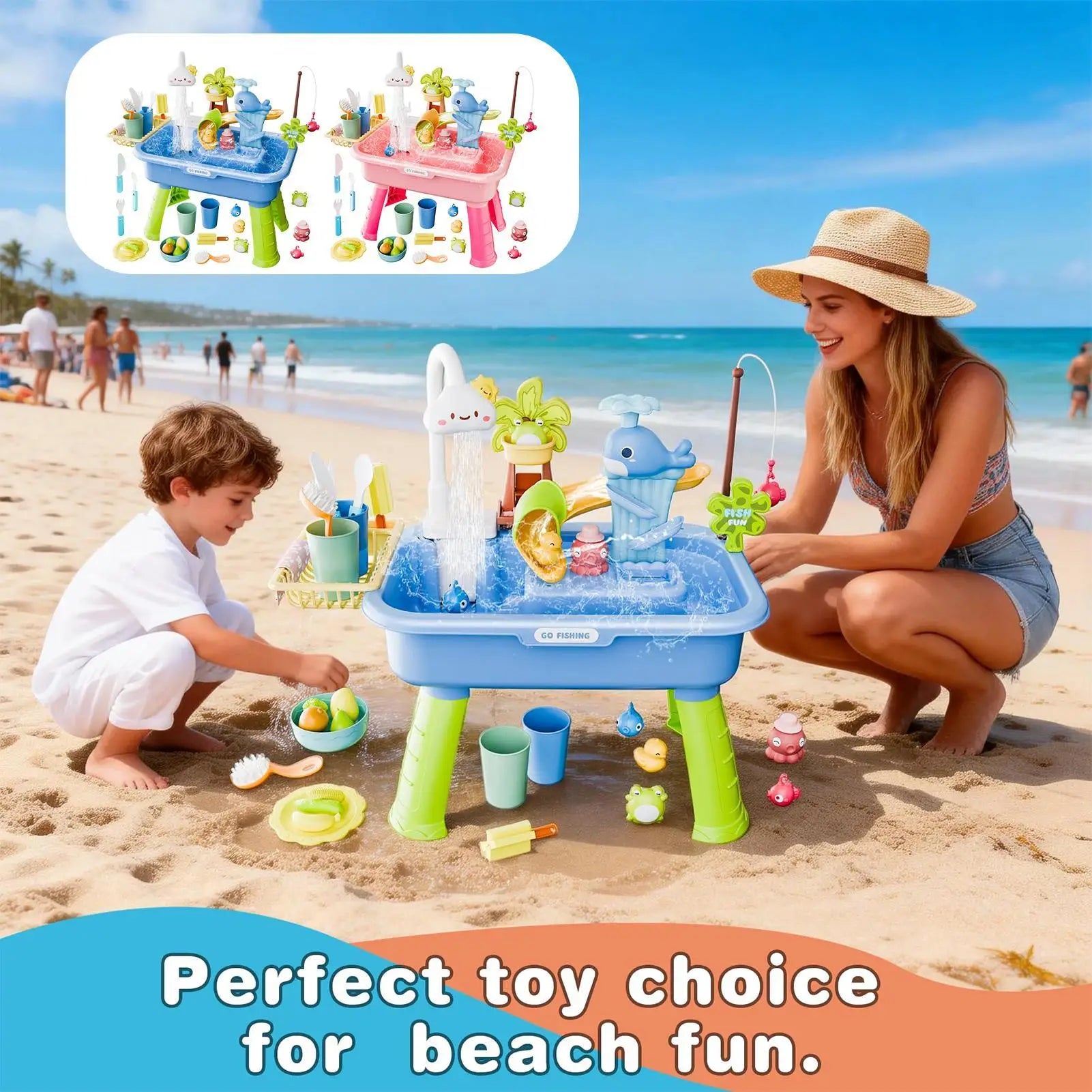 Children Kitchen Toys Electric Fun Waters Play Water Wash Basin Fishing Dishwashing Home Role-playing Baby Early Education Toys by Creative Vault Marketplace