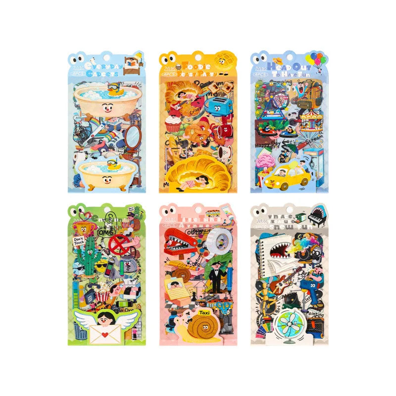 Yuezhen Cultural and Creative Daily Funny PET Journal Stickers Cute Journal Materials Children's Stickers Small Gift by Creative Vault Marketplace