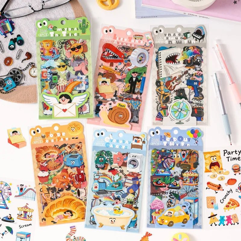 Yuezhen Cultural and Creative Daily Funny PET Journal Stickers Cute Journal Materials Children's Stickers Small Gift by Creative Vault Marketplace