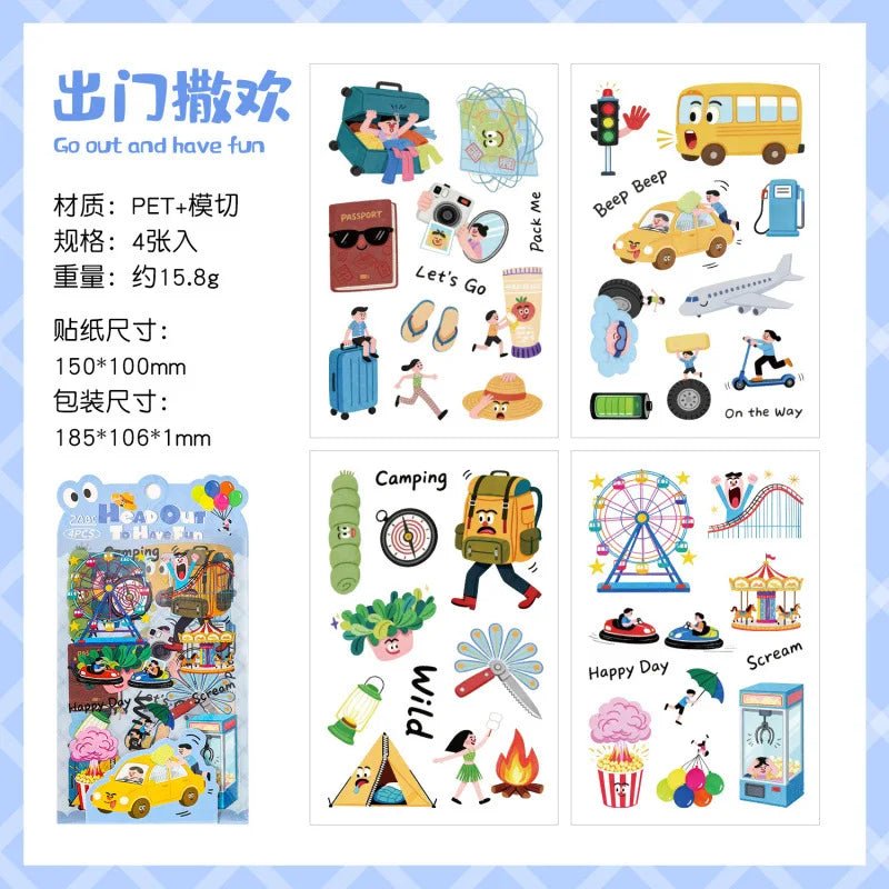 Yuezhen Cultural and Creative Daily Funny PET Journal Stickers Cute Journal Materials Children's Stickers Small Gift by Creative Vault Marketplace