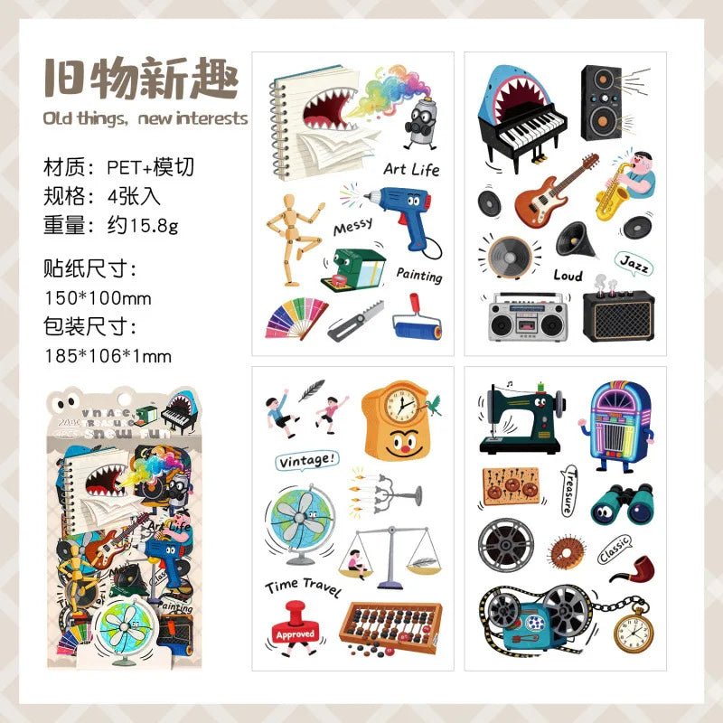 Yuezhen Cultural and Creative Daily Funny PET Journal Stickers Cute Journal Materials Children's Stickers Small Gift by Creative Vault Marketplace