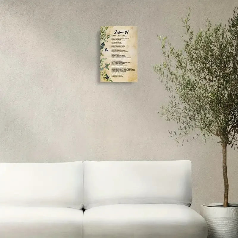 1pc Canvas Poster Religion Art, Psalm 91 Wall Art Spanish Verses No Frame Christian Bible Verses Wall Decor Inspirational Quotes by Creative Vault Marketplace