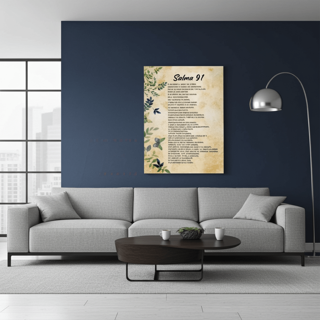 1pc Canvas Poster Religion Art, Psalm 91 Wall Art Spanish Verses No Frame Christian Bible Verses Wall Decor Inspirational Quotes by Creative Vault Marketplace