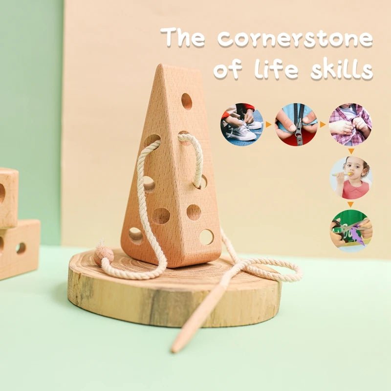 Baby Wooden Threading Board Cheese Montessori Toys Fingers Flexible Training Games For Children Early Educational Products Gifts by Creative Vault Marketplace