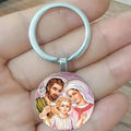 Faith Prayer Keychain - Alloy Round Pendant, Suitable for Bags and Backpacks - The Perfect Gift for Family on Mother's Day by Creative Vault Marketplace