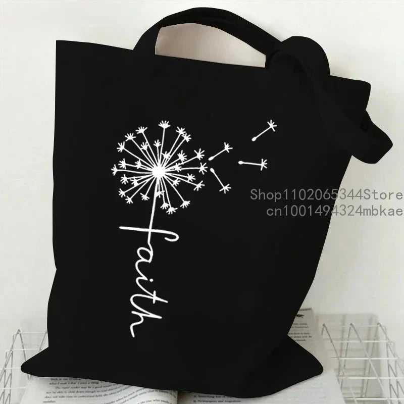 Faith Printed Heart Tote Bag: Stylish Canvas Shoulder Bag for Everyday Inspiration by Creative Vault Marketplace