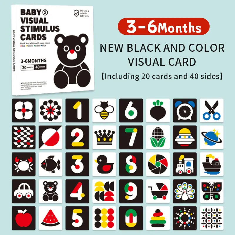 Black and red visual early education card for newborns, visual stimulation of color cognition, flashing new children's early edu by Creative Vault Marketplace